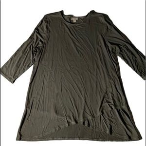 J Jill 3/4 sleeve crossover front tunic top size large